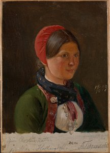 Mädchen aus Hallingdal von Adolph Tidemand