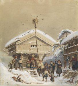 Norwegischer Weihnachtsbrauch von Adolph Tidemand