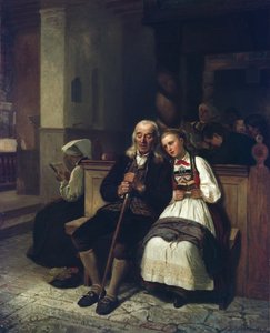 Der Blinde und seine Tochter von Adolph Tidemand