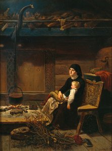 Die Witwe und ihr Sohn von Adolph Tidemand