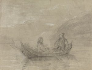Zwei Fischer im Boot von Adolph Tidemand