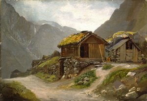 Blick von Gudvangen von Adolph Tidemand