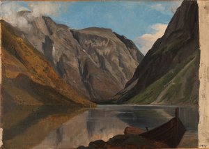 Blick auf Gudvangen von Adolph Tidemand