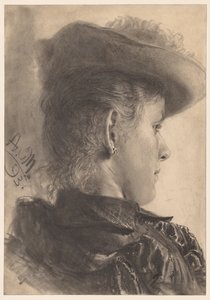 Büste einer Frau, von hinten gesehen, 1893 von Adolph Menzel
