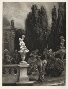 Essay über Stein mit Pinsel und Schaber: Spielen mit Reifen auf der Schlossterrasse