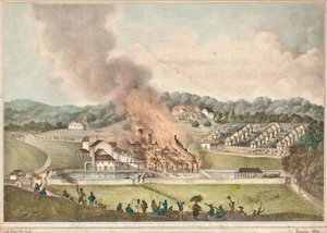 Die Zerstörung des Roehampton-Anwesens in der Pfarrei St. James im Januar 1832