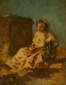 Meditation (Sitzende Frau) von Adolphe Joseph Thomas Monticelli