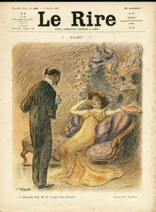 Illustration von Adolphe dit Willette (1857-1926) für das Cover von Le Rire, 09/10/09 - Flirt - Liebe, Mode, Innenarchitektur von Adolphe Leon Willette