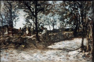 Landschaft. Fontainebleau, 19. Jahrhundert von Adolphe Joseph Thomas Monticelli