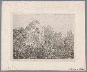 Ansicht der Ruine von Schloss de Haar von Adriaan Jacob Willem van Dielen
