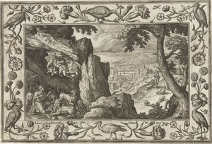 Daniel in der Löwengrube von Adriaen Collaert