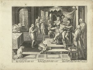 David spielt auf seiner Harfe für König Saul (Lobgesang auf die Musik)
