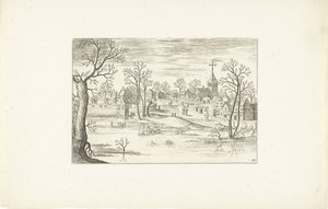 Landschaft mit einem Teich