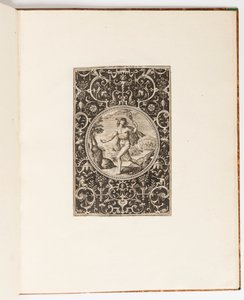 Merkur, Platte aus einer Suite von 6 ornamentalen Designs mit dem Urteil des Paris