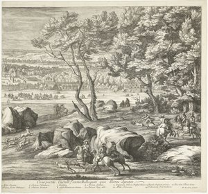 Ansicht des Schlosses von Fontainebleau (rechter Teil) von Adriaen Frans Boudewyns