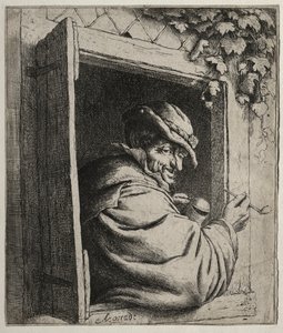 Der Raucher am Fenster von Adriaen Jansz. van Ostade