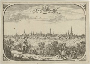 Ansicht der Stadt Hamburg von Adriaen Oudendijck