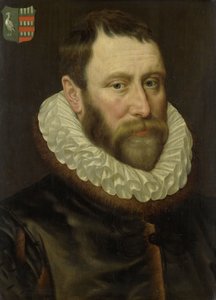 Porträt von Jacob Bas Claesz (1536-1589) von Adriaen Thomasz. Key