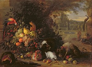 Stillleben in einem Garten, ca. 1700 von Adriaen de Gryef