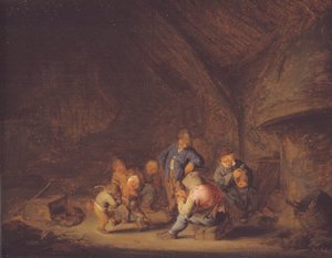Ein Zimmer in einem Cottage von Adriaen van Ostade