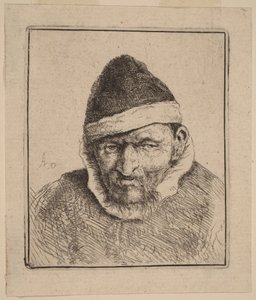 Büste eines Bauern mit spitzer Pelzmütze von Adriaen van Ostade