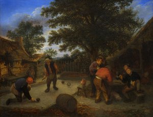 Kugelsportler im Gasthofgarten von Adriaen van Ostade