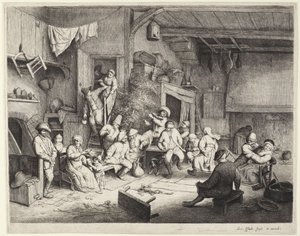 Innenraum eines niederländischen Ale-Hauses von Adriaen van Ostade