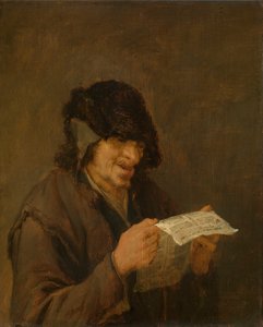 Mann, der eine Zeitung liest von Adriaen van Ostade