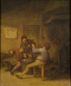 Trinkende und rauchende Bauern von Adriaen van Ostade