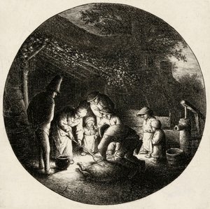 Schlachtung eines Schweins von Adriaen van Ostade