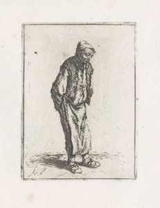 Stehender Mann mit den Händen auf dem Rücken von Adriaen van Ostade