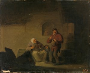 Zwei Bauern und eine Frau singen von Adriaen van Ostade