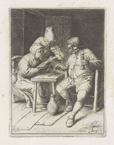 Geiger bei einem Paar am Tisch (Das Konzert) von Adriaen van Ostade