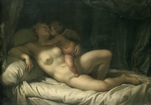 Amor küsst Venus von Adriaen van der Werff (manner of)