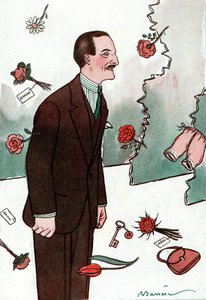 Karikatur des französischen Komikers Victor Boucher (1877-1942) - Zeichnung von Adrien Barrere (1877-1931) aus Fantasio von Adrien Barrere