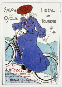Messe des Zyklus, das Ideal des Tourismus. Werbung für A. Brossards Fahrräder, Goldmedaille in Macon 1903. Illustration von Barrere Anfang des 20. Jahrhunderts.