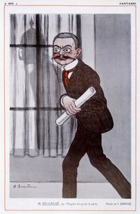 Porträt von Théophile Delcassé (1852-1923), französischer Außenminister in „Fantasio“ - Illustration von Adrien Barrère (1877-1931) von Adrien Barrere