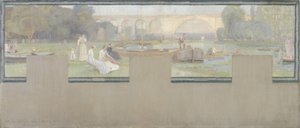 Skizze für das Rathaus von Nogent-sur-Marne: Die Ruhe - die Schifffahrt, Frühling 1889 von Adrien Karbowsky