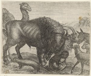 Fabel vom Bison und den anderen Tieren von Egidius  Sadeler (II)