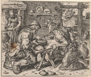 Fabel vom Bauern und dem Satyr von Egidius  Sadeler (II)