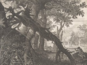 Ein Wald mit einer Hasenjagd, n.d.