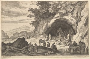 Landschaft mit Zigeunerlager von Aegidius Sadeler II