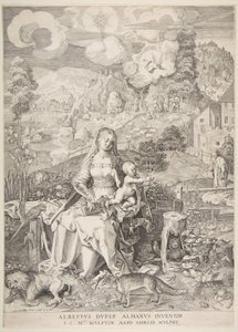 Jungfrau und Kind in einer Landschaft, ca. 1597 von Aegidius Sadeler II