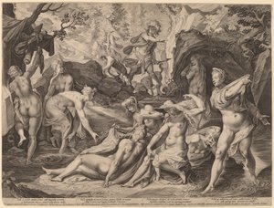 Diana von Actaeon überrascht von Aegidius Sadeler II after Joseph Heintz the Elder