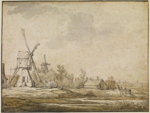 Eine Landschaft mit Mühlen von Aelbert Cuyp