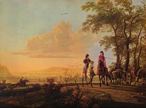 Reiter und Hirten mit Vieh