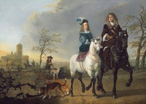 Dame und Herr zu Pferd