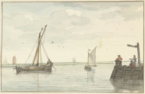 Der steinerne Leuchtturm und die Hafenmole von Durgerdam