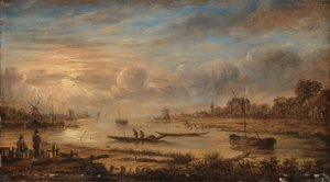 Flussansicht bei Sonnenaufgang von Aert van der Neer (copy after)