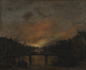 Feuer in Amsterdam bei Nacht von Aert van der Neer